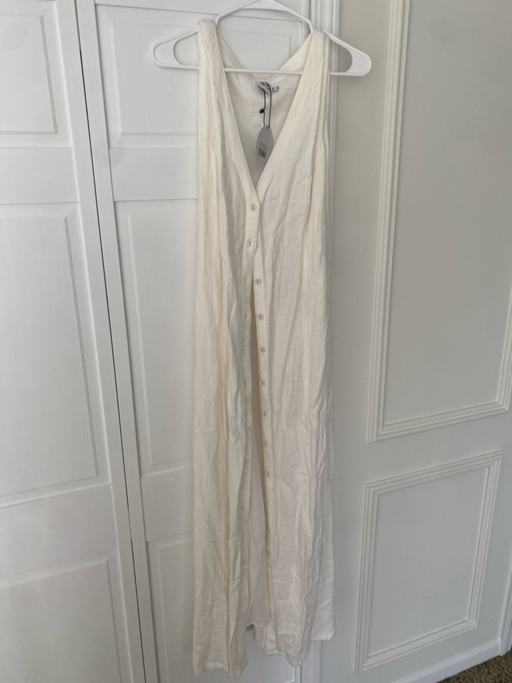 Princess Polly Cream Button-Front Maxi Dress
